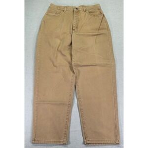 Vintage LEE Women's 14 PET Denim Khaki Jeans High Rise Tapered Western MADE USA